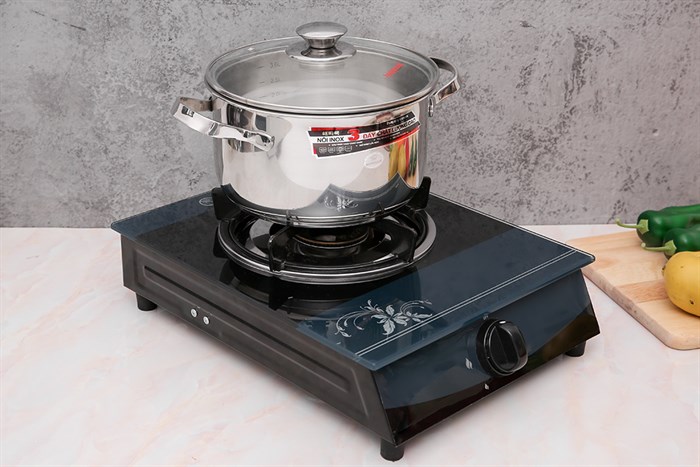 Nồi inox 3 đáy nắp kính 20 cm Happycook N20-NMG Màu Bạc Inox