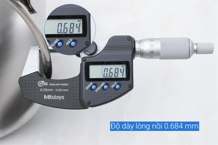 Nồi inox 3 đáy nắp kính 24 cm Happycook N24-NMG Màu Bạc Inox