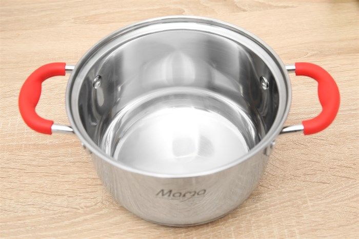 Nồi inox 5 đáy nắp kính 16 cm Sunhouse Mama SHG2516MSD Màu Inox