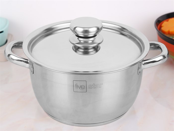 Nồi inox 3 đáy nắp inox 20 cm Fivestar FSN20001