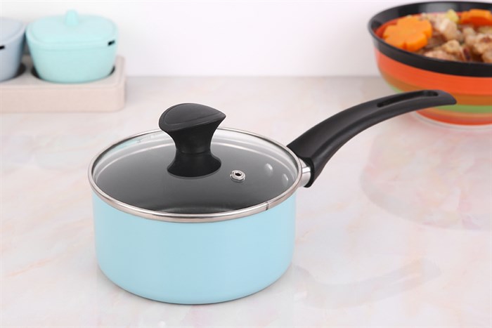 Bộ chảo quánh nhôm nắp kính 14 cm Smartcook Baby Star SM-611420MB Màu Xanh ngọc