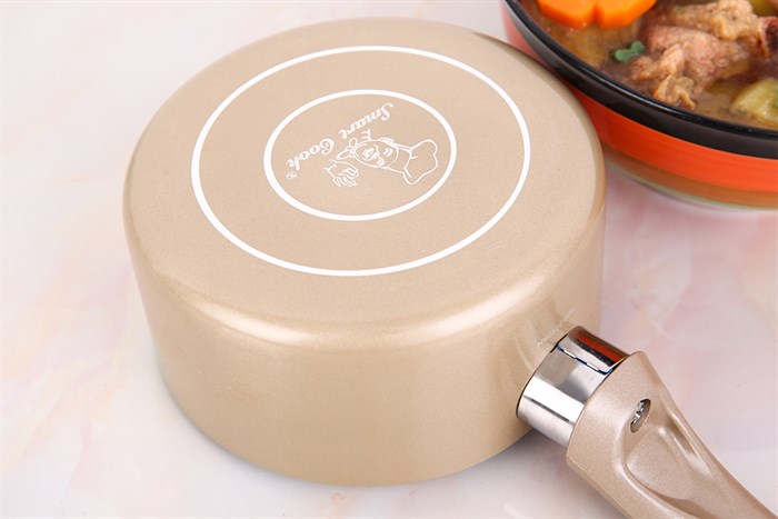 Bộ chảo quánh nhôm nắp kính 14 cm Smartcook Baby Star SM-611420LY Màu Vàng đồng