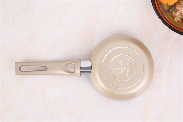 Bộ chảo quánh nhôm nắp kính 14 cm Smartcook Baby Star SM-611420LY Màu Vàng đồng