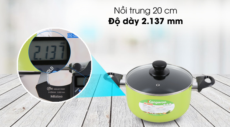 Nồi trung - Nồi nhôm chống dính Kangaroo KG993MX - Bộ 3 cái