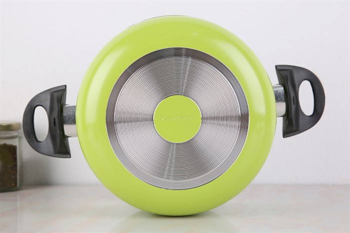 Bộ 3 nồi nhôm chống dính nắp kính Kangaroo KG993MX Màu Xanh lá