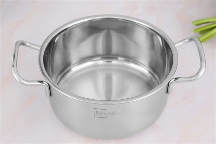 Nồi inox 3 đáy nắp inox 16 cm Fivestar FSN16-SW Màu Inox