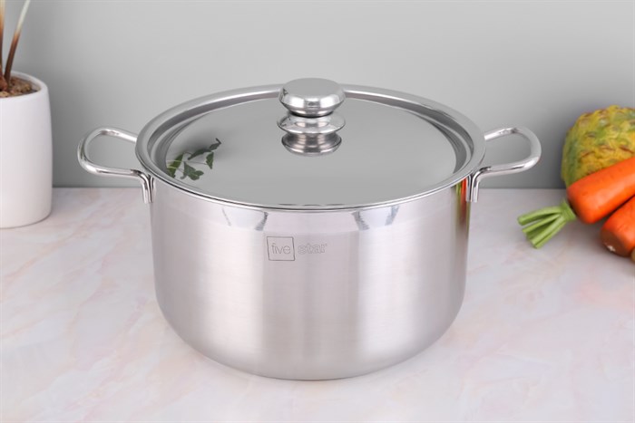 Nồi inox 3 đáy nắp inox 28 cm Fivestar FSN28-SW
