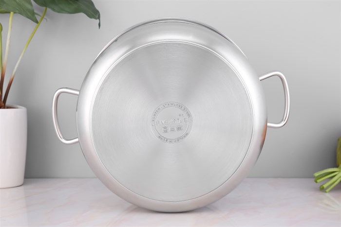Nồi inox 3 đáy nắp inox 28 cm Fivestar FSN28-SW Màu Inox