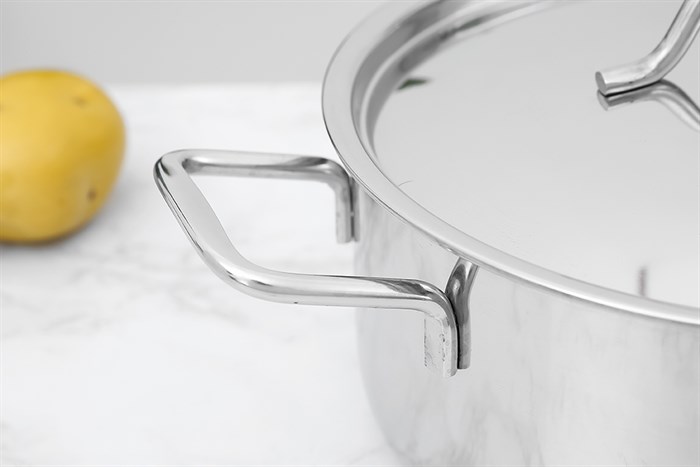 Nồi inox nắp inox 24 cm HT Cook N24-1DHT Màu Bạc Inox