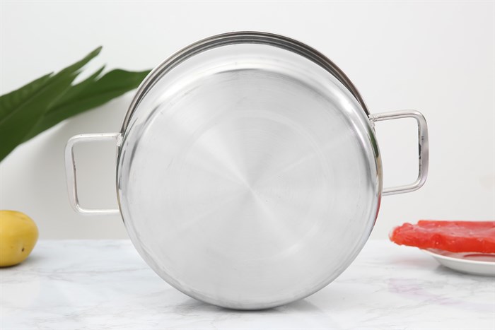 Nồi inox nắp inox 24 cm HT Cook N24-1DHT Màu Bạc Inox
