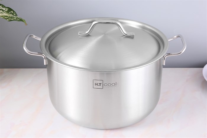 Nồi inox nắp inox 28 cm HT Cook N28-1DHT Màu Bạc Inox