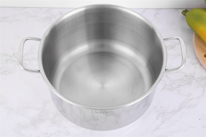 Nồi inox 3 đáy nắp inox 24 cm Delites NR003-24 Màu Bạc