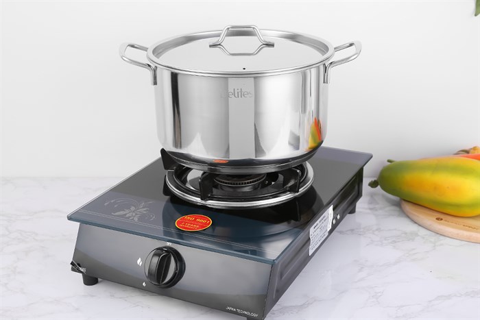 Nồi inox 3 đáy nắp inox 24 cm Delites NR003-24 Màu Bạc