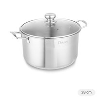 Nồi inox nắp kính 28 cm Delites NR004-28