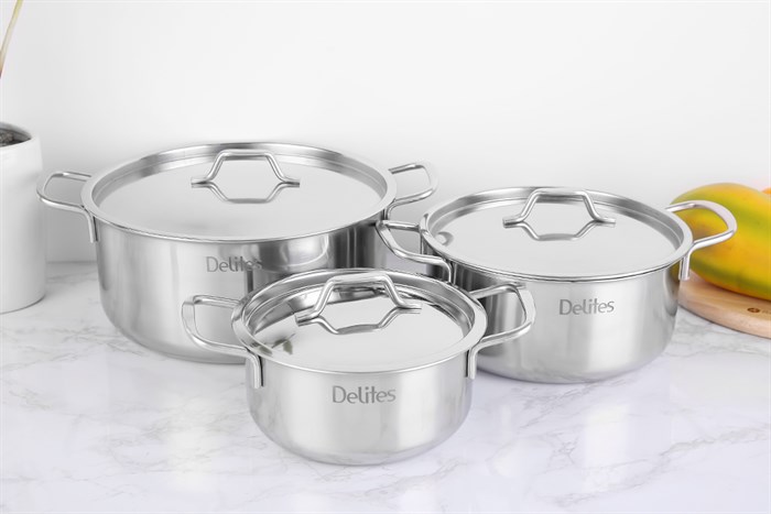 Bộ 3 nồi inox nắp inox Delites NR002-B3