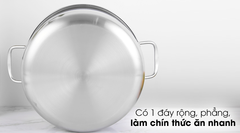 Bộ 3 nồi inox 1 đáy Delites NR002-B3 - Có 1 đáy rộng, phẳng