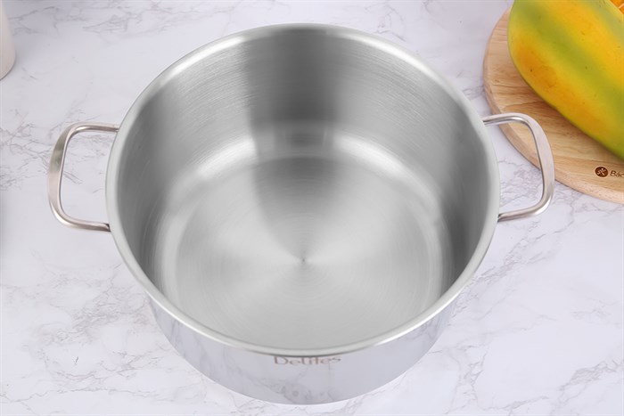 Bộ 3 nồi inox 3 đáy nắp kính Delites NR001-B3 Màu Bạc