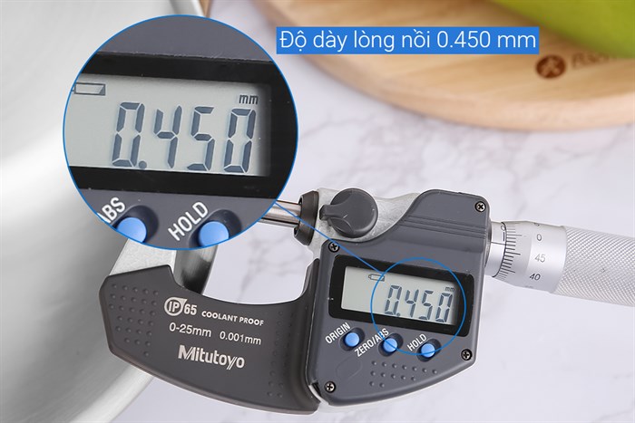 Bộ 3 nồi inox 3 đáy nắp kính Delites NR001-B3 Màu Bạc