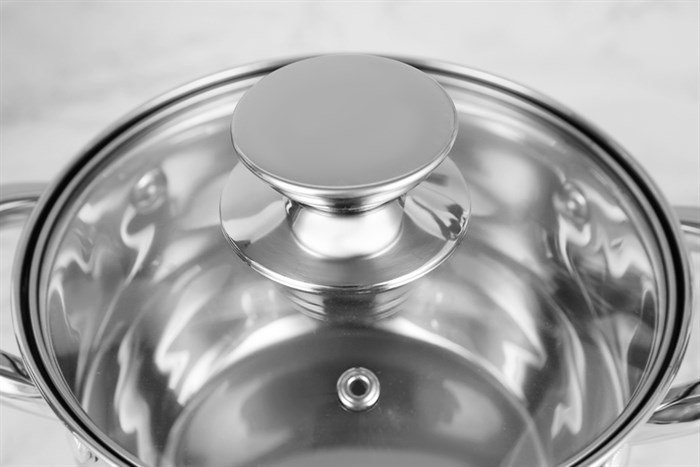 Bộ 3 nồi inox 5 đáy nắp kính Kangaroo KG878 Màu Bạc Inox