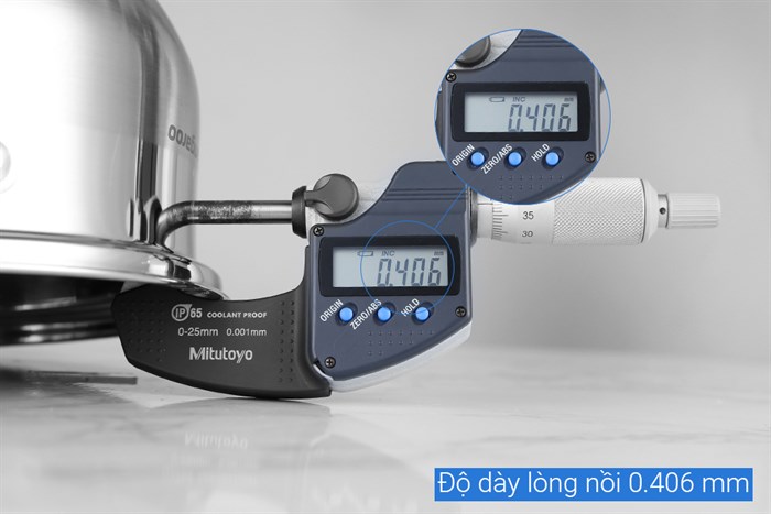 Bộ 3 nồi inox 5 đáy nắp kính Kangaroo KG878 Màu Bạc Inox