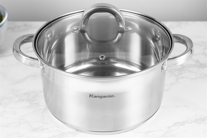 Nồi inox 5 đáy nắp kính 22 cm Kangaroo KG876M