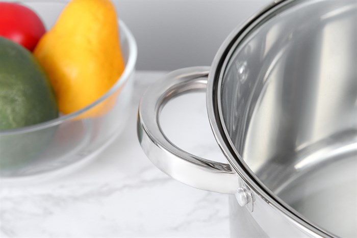 Nồi inox 5 đáy nắp kính 26 cm Kangaroo KG876XL Màu Bạc Inox