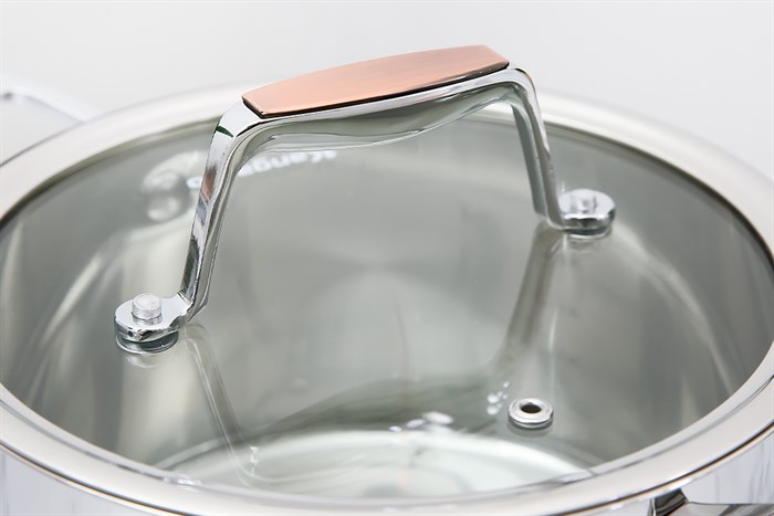 Bộ 3 nồi inox 5 đáy nắp kính Kangaroo KG3CS2 Màu Bạc Inox