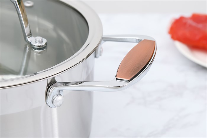 Bộ 3 nồi inox 5 đáy nắp kính Kangaroo KG3CS2 Màu Bạc Inox