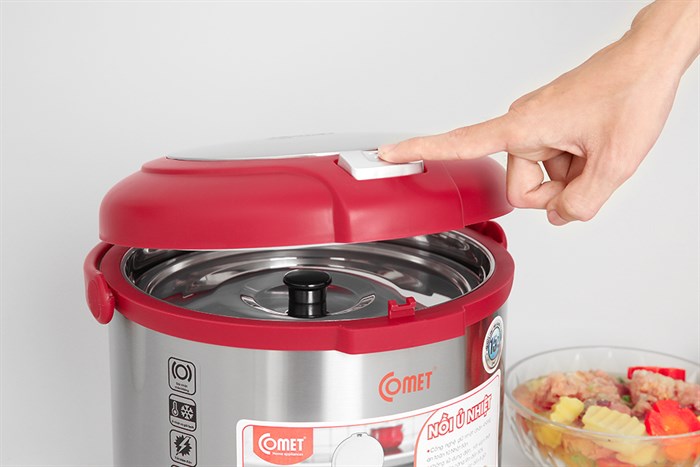 Nồi ủ nhiệt đa năng 5 lít Comet CM7661R Màu Đỏ
