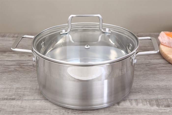 Bộ 3 nồi inox 3 đáy nắp kính Hommy BE005 Màu Bạc Inox