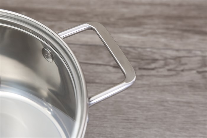 Bộ 3 nồi inox 3 đáy nắp kính Hommy BE005 Màu Bạc Inox