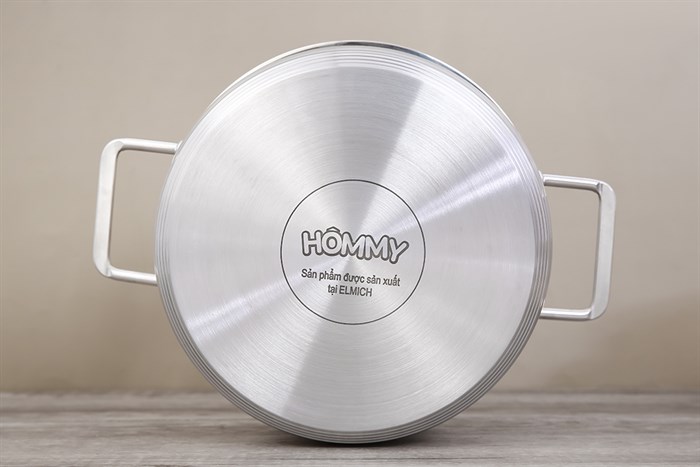 Bộ 3 nồi inox 3 đáy nắp kính Hommy BE005 Màu Bạc Inox