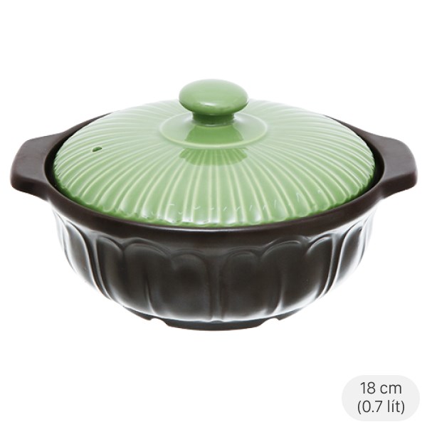 Nồi Đất Hoa Sen Nắp Sứ 18 Cm Dong Hwa 402