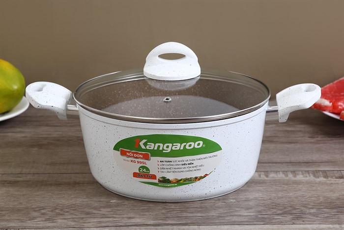 Nồi nhôm chống dính nắp kính 24 cm Kangaroo KG995L