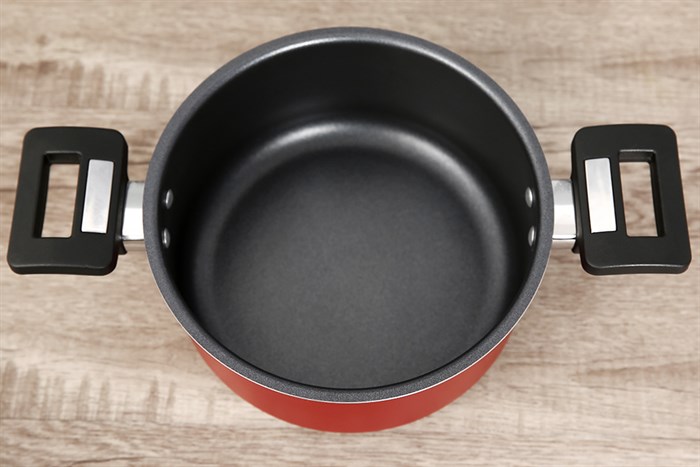 Nồi nhôm chống dính nắp kính 18 cm Hommy NE001-18 Màu Đỏ