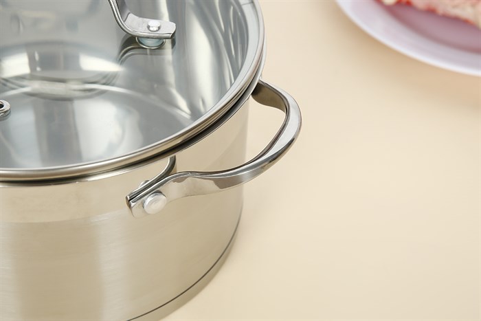 Bộ 3 nồi inox 5 đáy nắp kính Kalite KL-333 Màu Bạc Inox