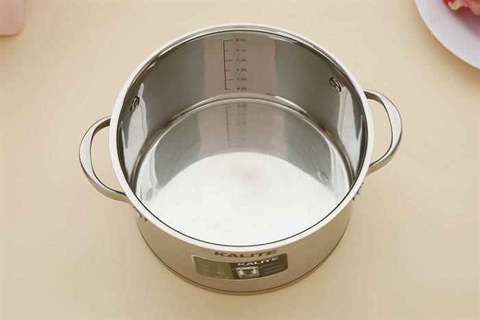 Bộ 3 nồi inox 5 đáy nắp kính Kalite KL-333 Màu Bạc Inox