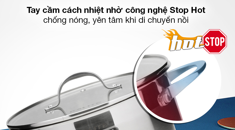 Bộ 3 nồi inox 5 đáy Kalite KL-333 - Tay cầm cách nhiệt theo công nghệ Stop Hot hiện đại