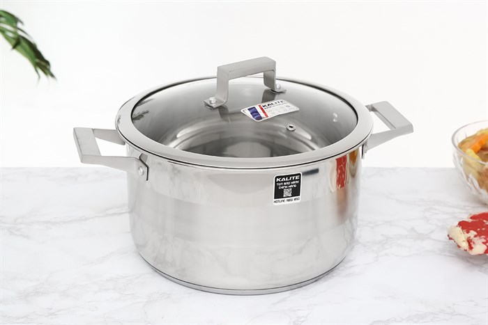 Bộ nồi chảo inox 5 đáy nắp kính Kalite KL-339 Màu Bạc Inox