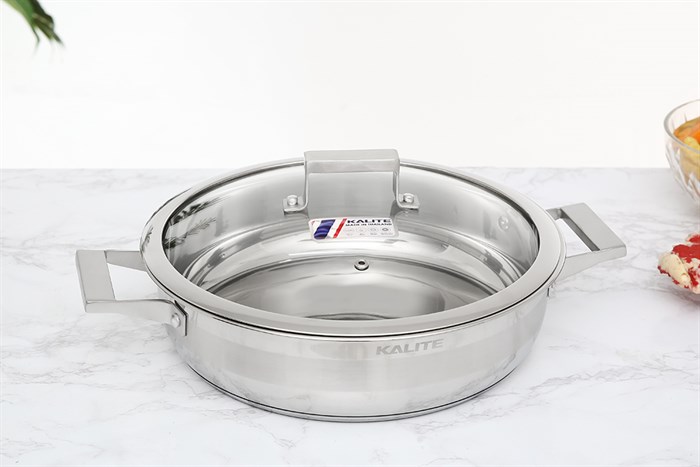 Bộ nồi chảo inox 5 đáy nắp kính Kalite KL-339 Màu Bạc Inox