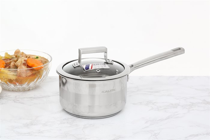 Bộ nồi chảo inox 5 đáy nắp kính Kalite KL-339 Màu Bạc Inox