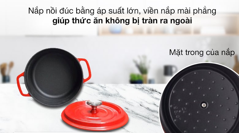 Nắp nồi - Nồi gang đúc 20 cm Rapido RK20-RD