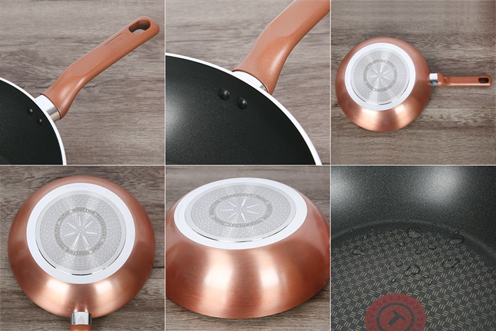 Bộ quánh chảo sạn vá nhôm chống dính Tefal G803S695 Màu Vàng đồng