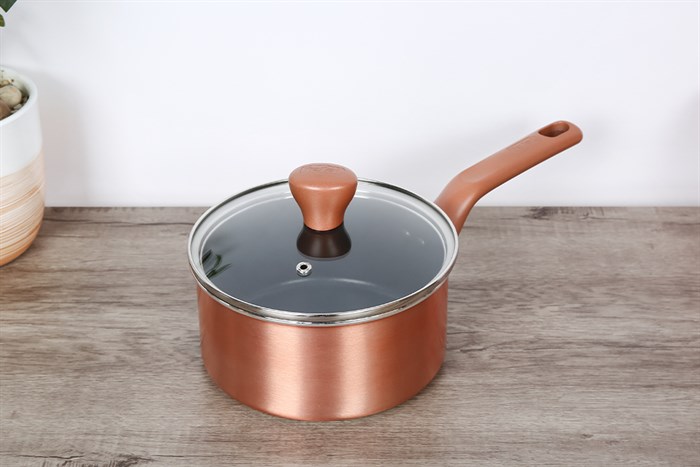 Bộ quánh chảo sạn vá nhôm chống dính Tefal G803S695 Màu Vàng đồng