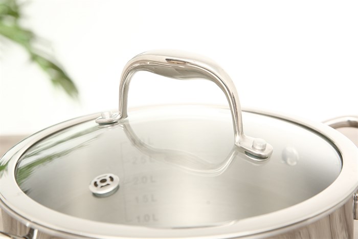 Nồi inox 3 đáy nắp kính 20 cm Elmich Trimax XS EL-3747 Màu Bạc Inox