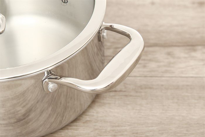 Nồi inox 3 đáy nắp kính 20 cm Elmich Trimax XS EL-3747 Màu Bạc Inox