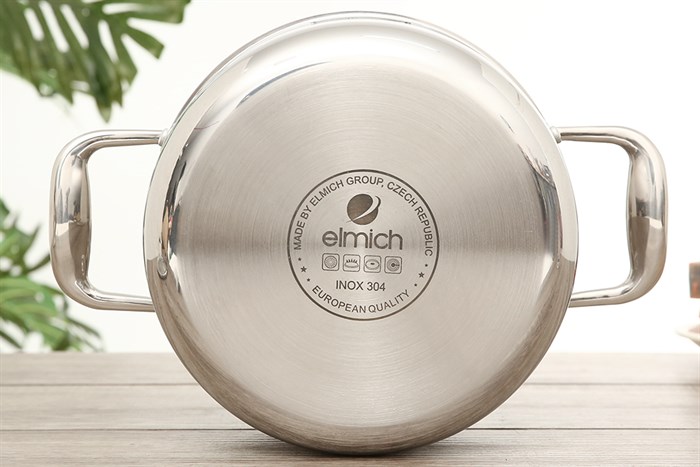 Nồi inox 3 đáy nắp kính 20 cm Elmich Trimax XS EL-3747 Màu Bạc Inox