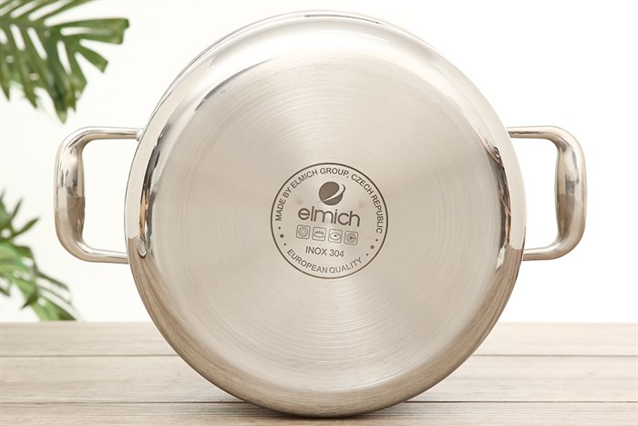 Nồi inox 3 đáy nắp kính 24 cm Elmich Trimax XS EL-3748 Màu Bạc Inox