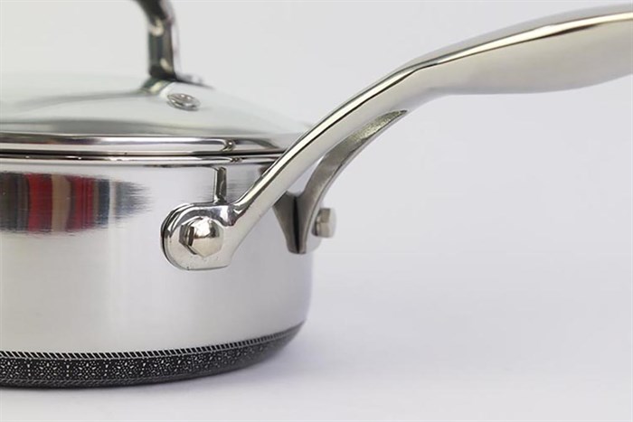 Quánh inox 3 đáy nắp kính 16 cm Kims Cook N316M Màu Inox