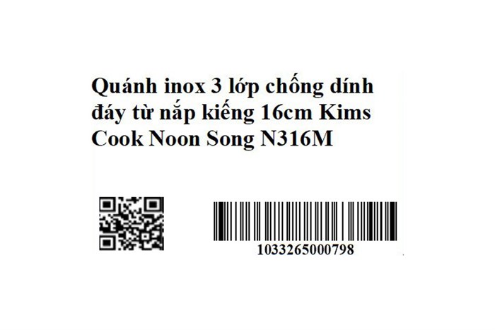 Quánh inox 3 đáy nắp kính 16 cm Kims Cook N316M Màu Inox